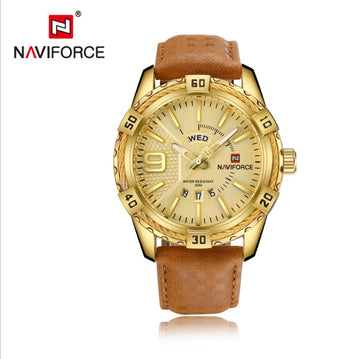 Naviforce 9117 Belt Watch Date Week Men’s Quartz Watch Waterproof Men’s Watch