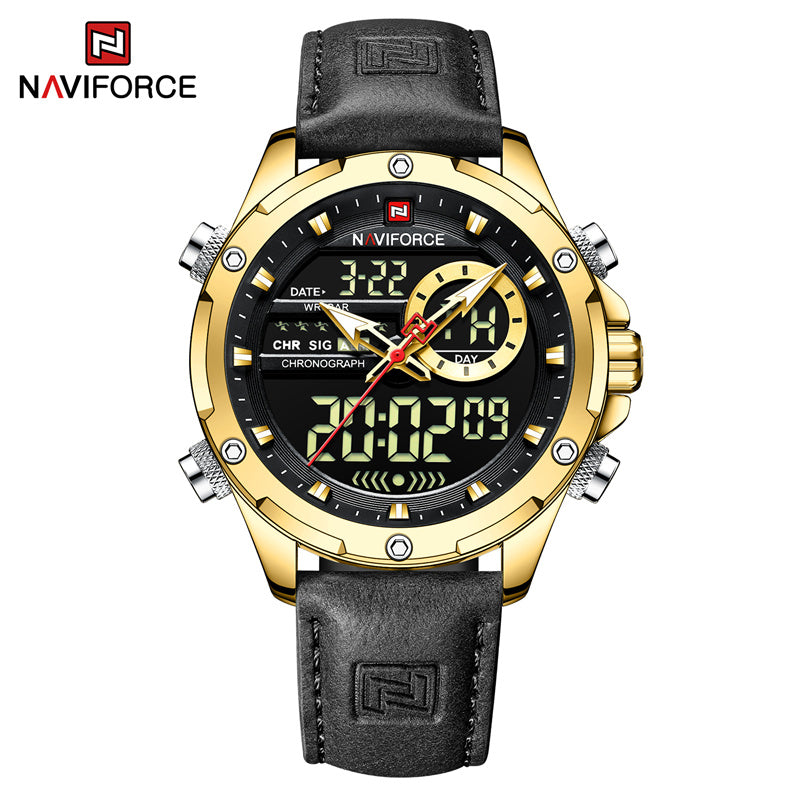 Naviforce 9208 Military Watches for Men Luxury Sport Chronograph Alarm Quartz Clock Digital Male WristWatch Waterproof 2022 - GBB