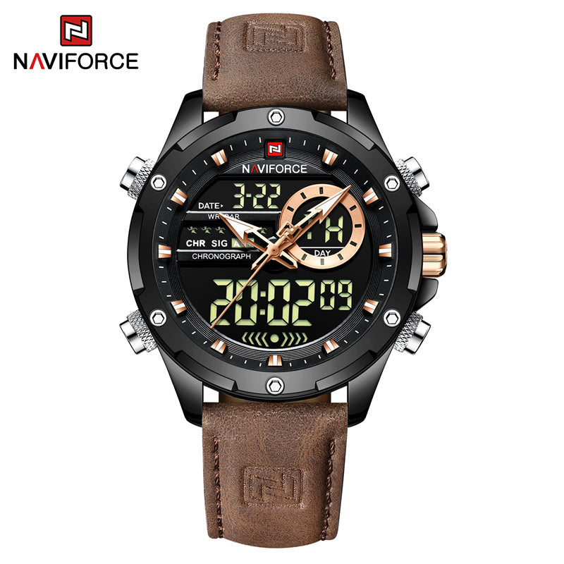 Naviforce 9208 Military Watches for Men Luxury Sport Chronograph Alarm Quartz Clock Digital Male WristWatch Waterproof 2022