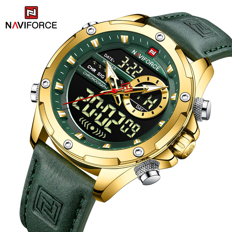 Naviforce 9208 Military Watches for Men Luxury Sport Chronograph Alarm Quartz Clock Digital Male WristWatch Waterproof 2022