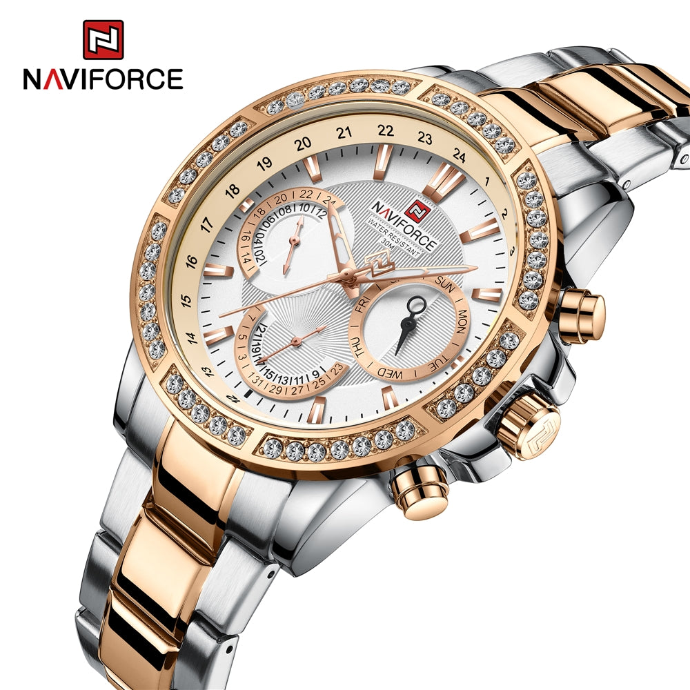 NAVIFORCE 9196D Men’s Stainless Steel Waterproof Quartz Watch