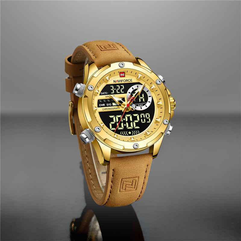 Naviforce 9208 Military Watches for Men Luxury Sport Chronograph Alarm Quartz Clock Digital Male WristWatch Waterproof 2022