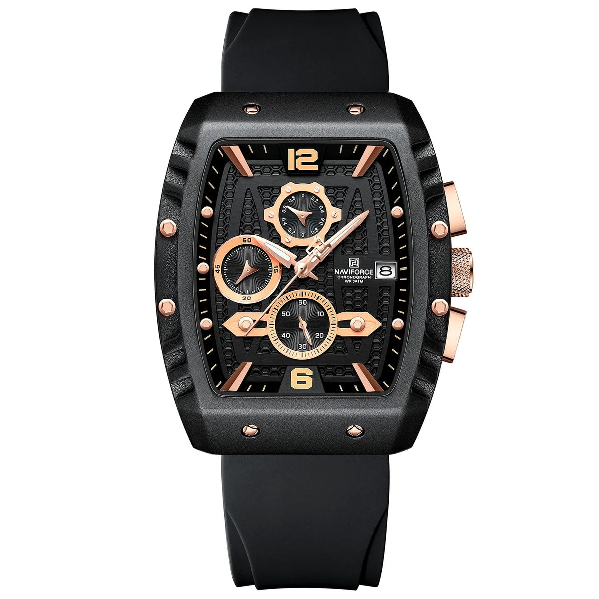 NAVIFORCE 8025 Square Case Chronograph Sport Watch for Men - BRGB