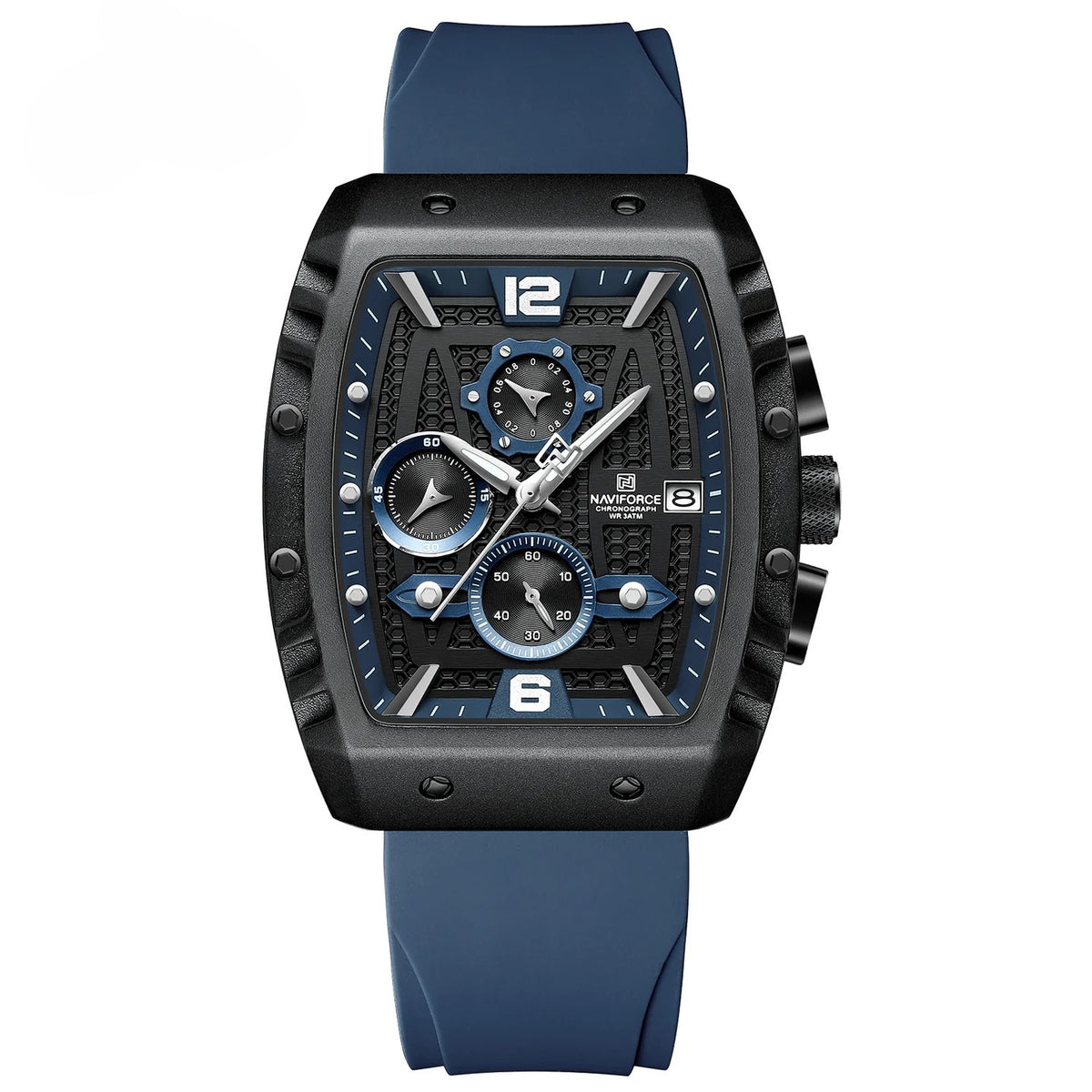 NAVIFORCE 8025 Square Case Chronograph Sport Watch for Men - BBEBE