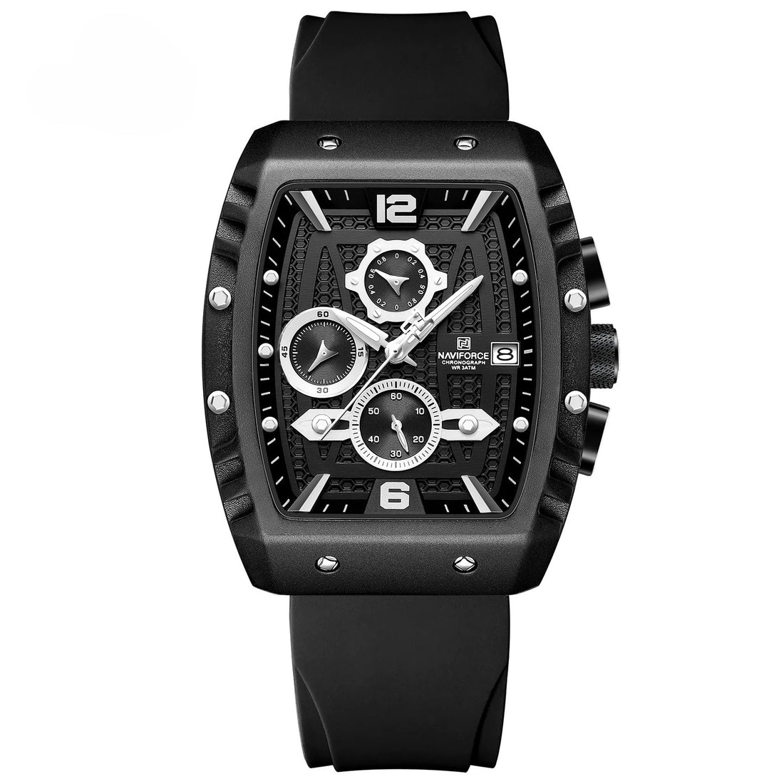 NAVIFORCE 8025 square case chronograph sports watch for men