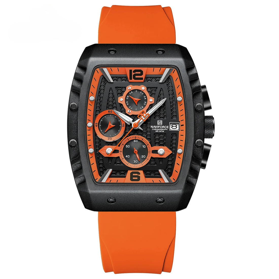 NAVIFORCE 8025 square case chronograph sports watch for men