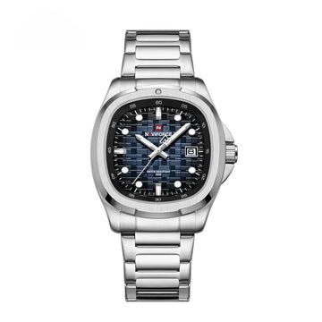 NAVIFORCE NF9240 Men’s Quartz Date Watch, Japanese Movement, Square Dial, Stainless Steel, Waterproof Design