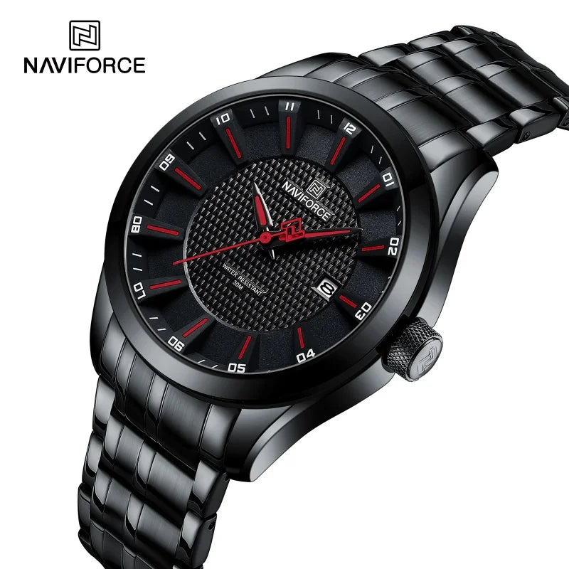 NAVIFORCE NF8032 Men Quartz Date Display Wristwatch Waterproof - BR