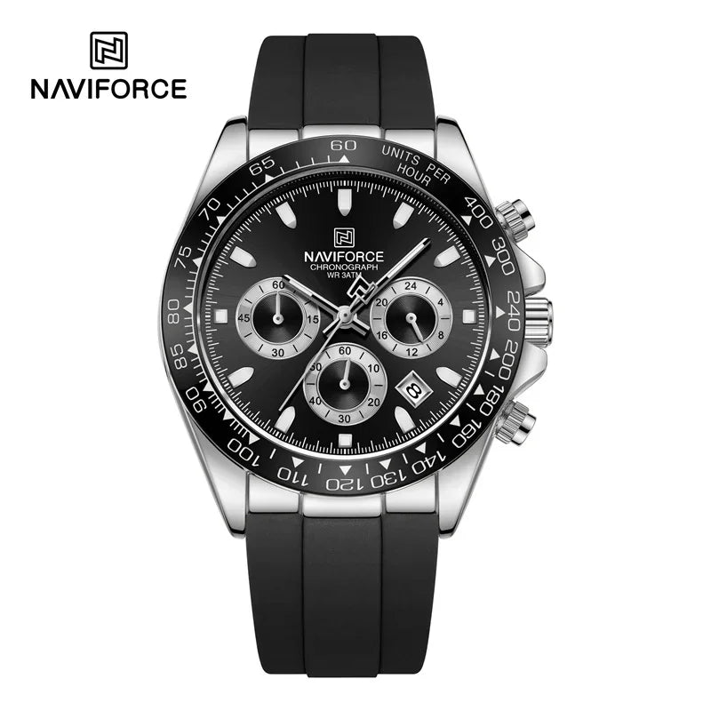 NAVIFORCE NF8054 New Luxury Fashion Men‘s Business Casual Wrist Watch - SBB