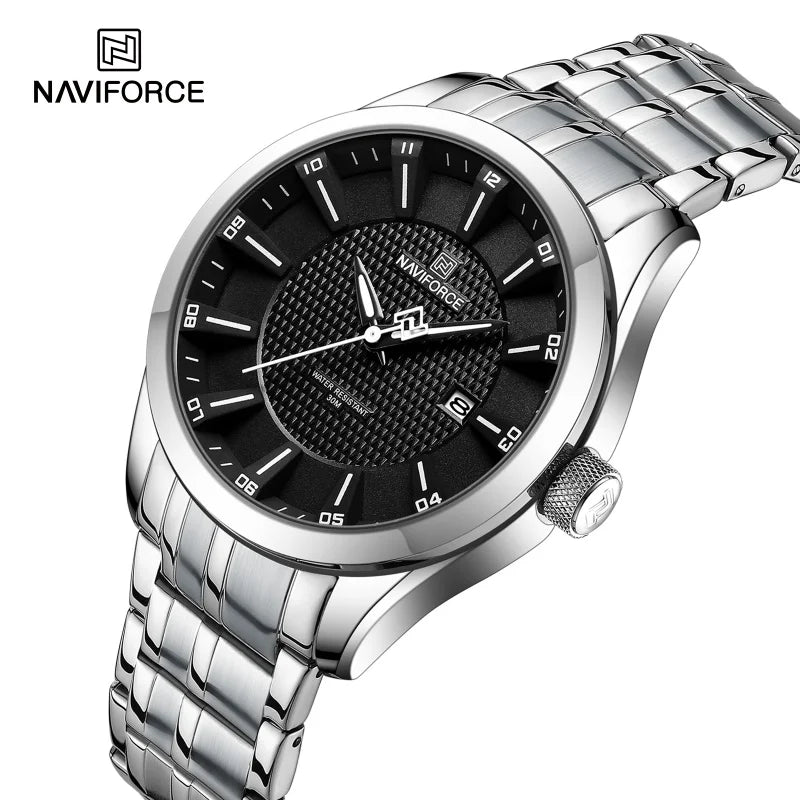 NAVIFORCE NF8032 Men Quartz Date Display Wristwatch Waterproof - SB