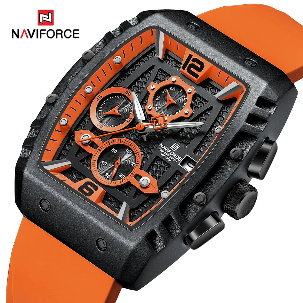 NAVIFORCE NF8025 men's luxury chronograph wristwatch, waterproof quartz