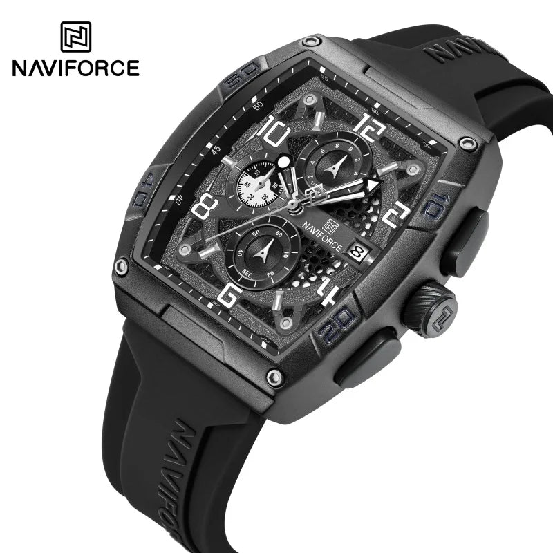 NAVIFORCE NF8052 Men Gold Design Quartz Watches Casual Male Wrist Watch - bwb