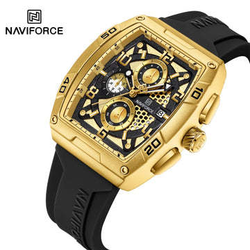 NAVIFORCE NF8052 Men Gold Design Quartz Watches Casual Male Wrist Watch