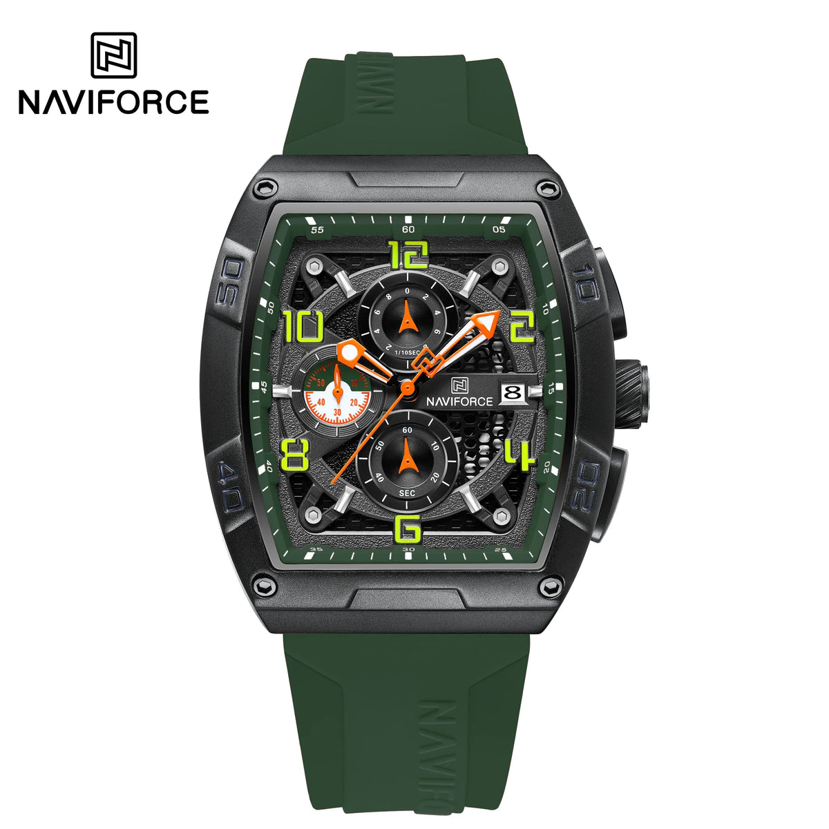 NAVIFORCE NF8052 Large Dial Multifunction Chronograph Watch - green