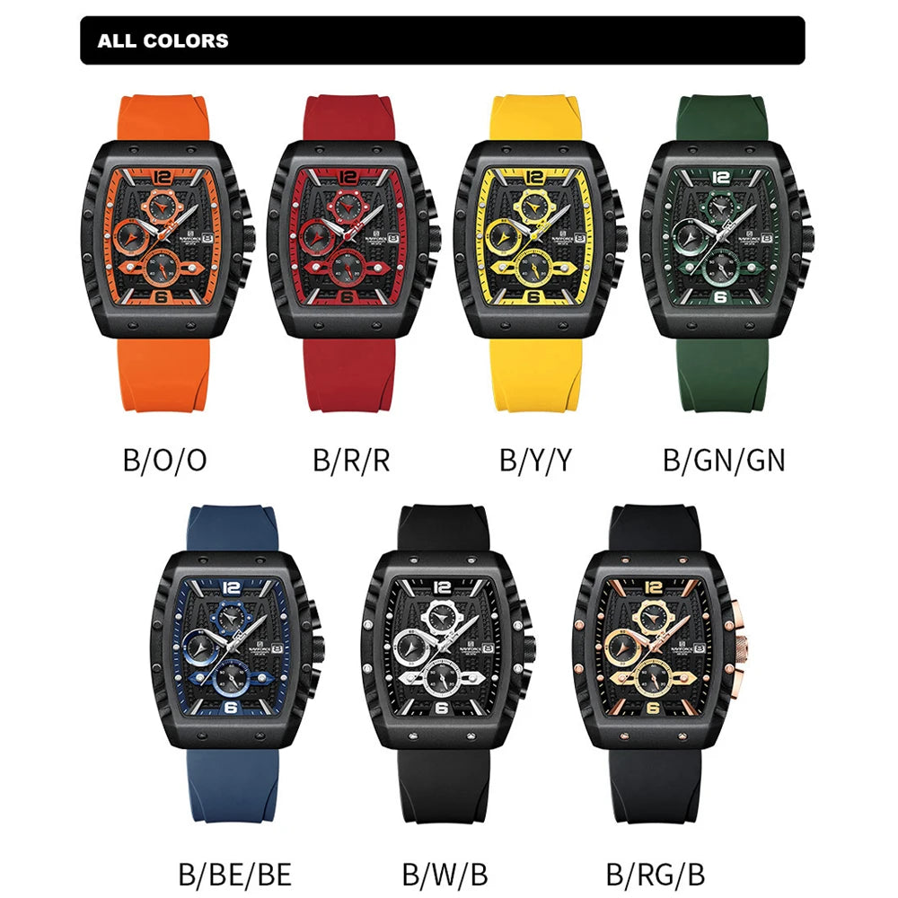 NAVIFORCE NF8025 Men’s Chronograph Watch – Waterproof, Luminous Date