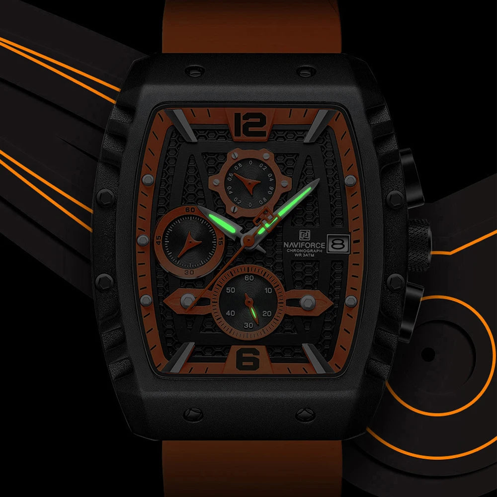 NAVIFORCE NF8025 Men’s Chronograph Watch – Waterproof, Luminous Date