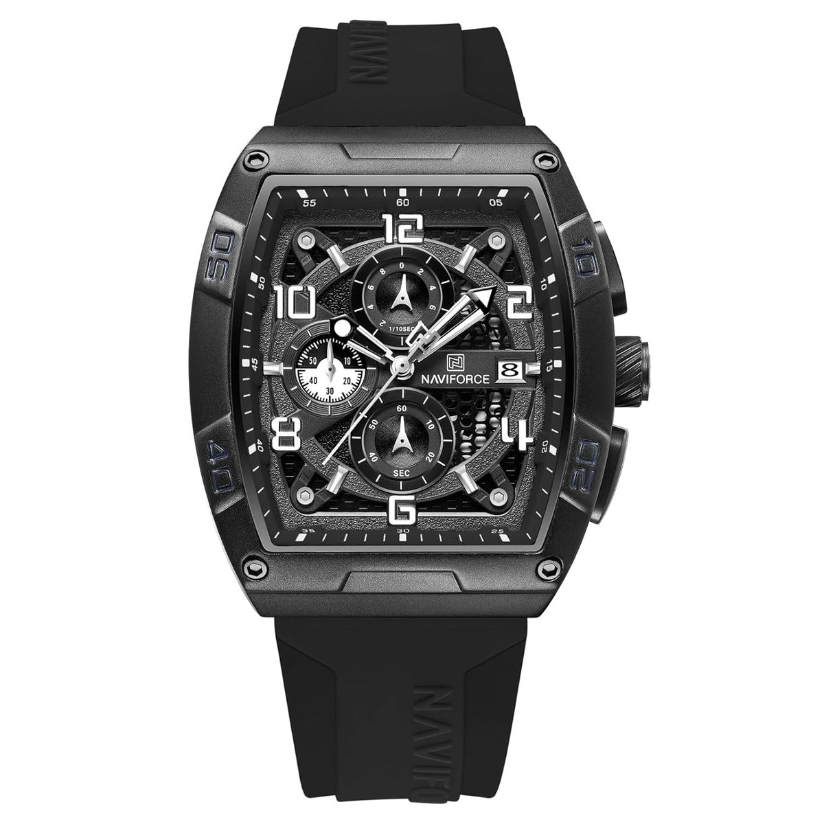 NAVIFORCE NF8052 Black White watch front view