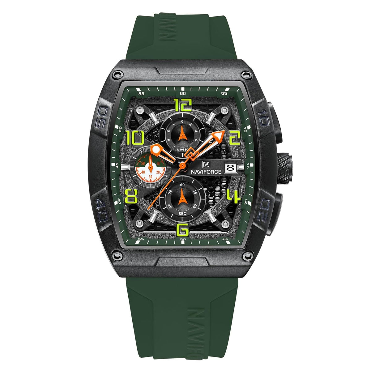 NAVIFORCE NF8052 Green Black watch front view