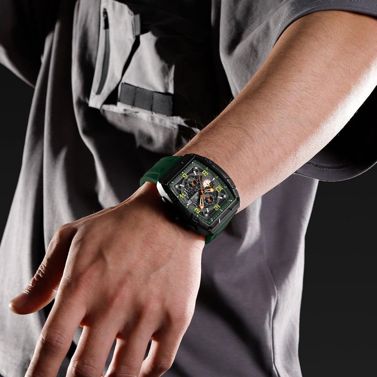 NAVIFORCE NF8052 Green Black watch luminous dial