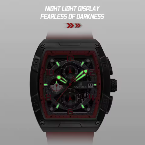 NAVIFORCE 8052 Men’s Sports Quartz Watch with Silicone Strap