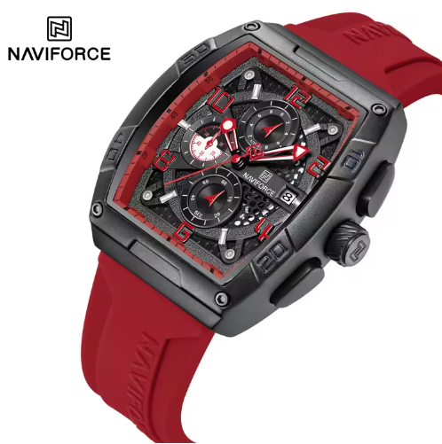 NAVIFORCE 8052 Men’s Sports Quartz Watch with Silicone Strap