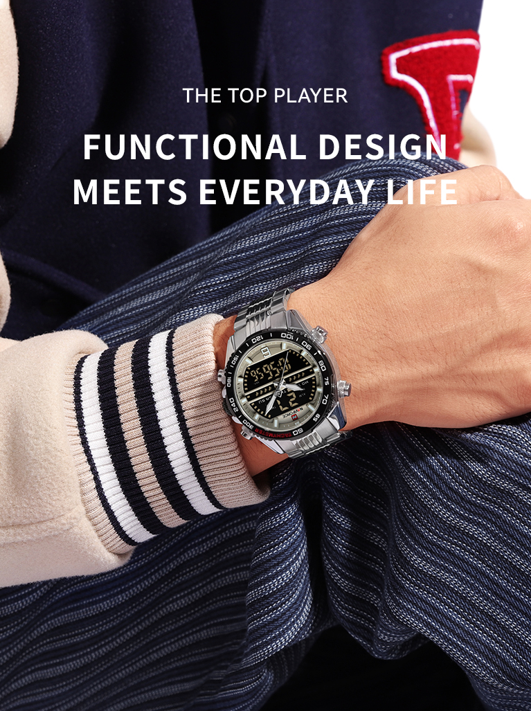 NAVIFORCE Luxus Business Armbanduhren Minimalistische Auto Tag Datum  Kalender Display Edelstahl Wasserdicht Uhr für Männer Japan Bewegung,  A-Golden+Schwarz, Quarz-Uhrwerk : : Fashion